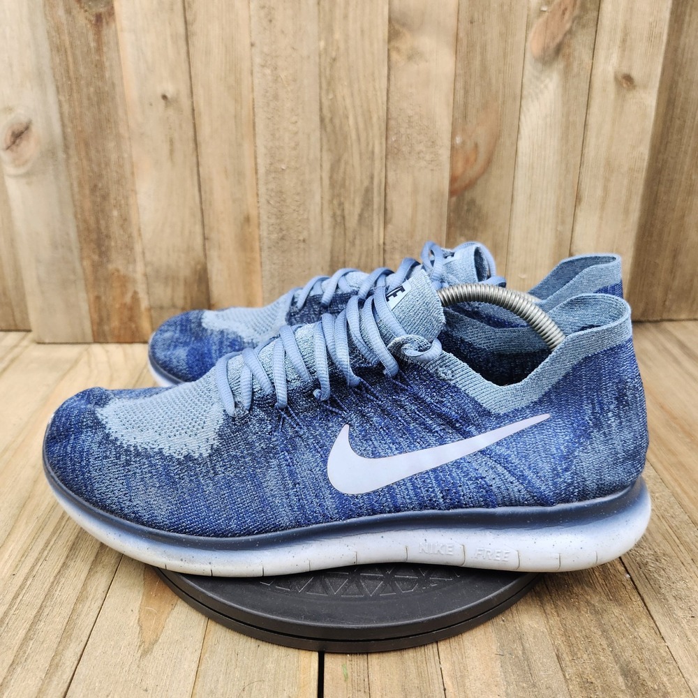 Nike Free RN Flyknit 2017 Mens size 12 Blue White Mens Running Shoes 880843-404